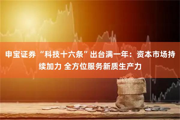 申宝证券 “科技十六条”出台满一年：资本市场持续加力 全方位服务新质生产力