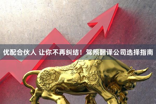 优配合伙人 让你不再纠结！驾照翻译公司选择指南